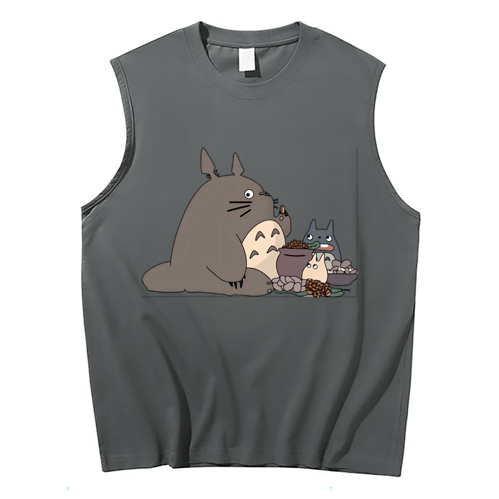 （画像用） となりのトトロ 草壁メイ 草壁サツキ My Neighbor Totoro Satsuki Kusakabe Mei Kusakabe コットン100％タンクトップ（フロントプリント）
